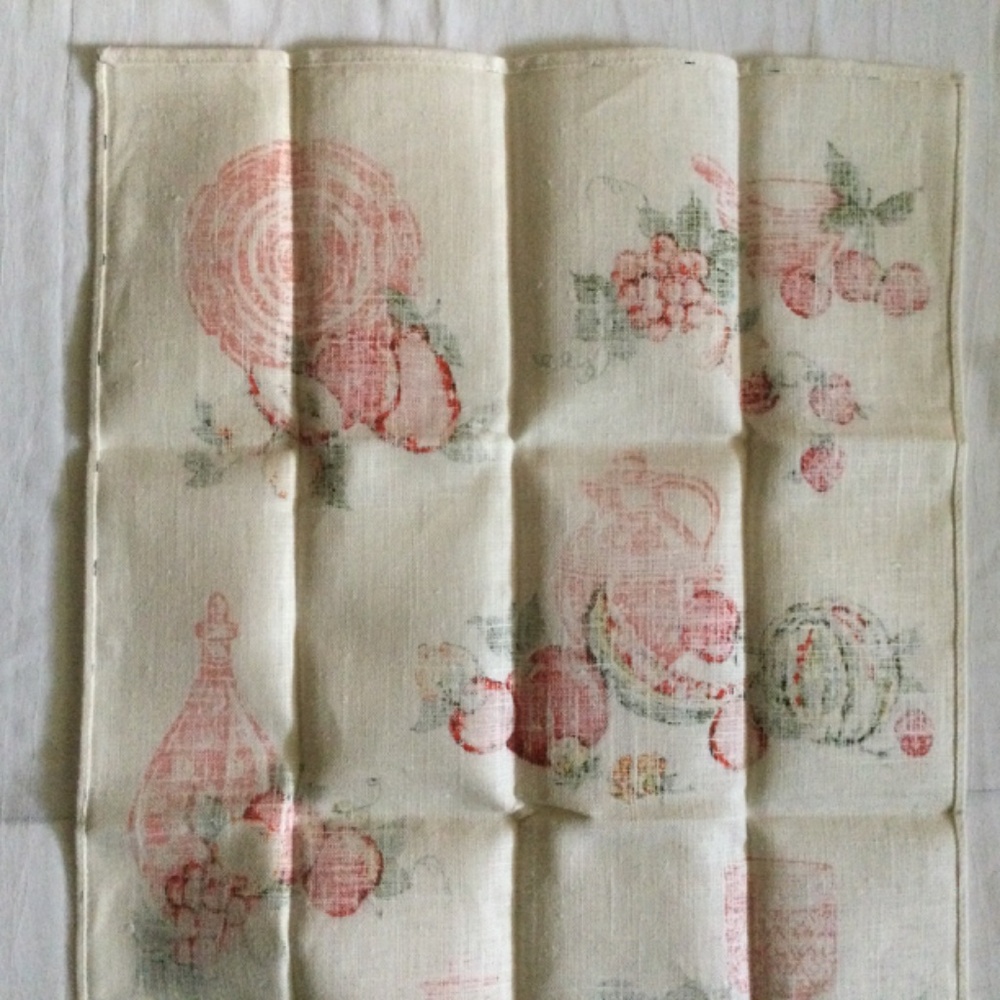 Vintage Parisian Prints Pure Linen Towel Made in USA Fruits Unused - Picture 7 of 7